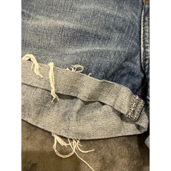 Topshop Moto-Wmns Rosa Shorts-Denim Med Wash-Cuffed Raw Hem Distressed-US 2/UK 6 - Picture 10 of 16